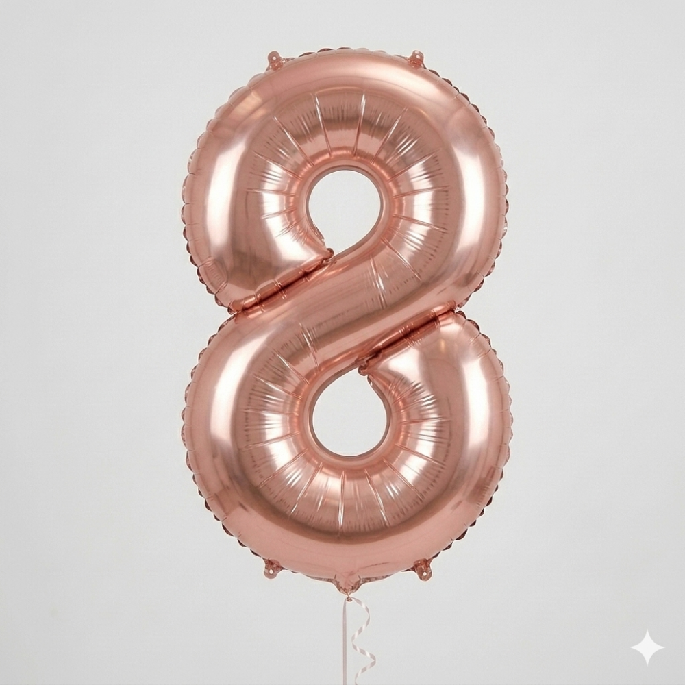 בלון ספרה 8 - רוז גולד