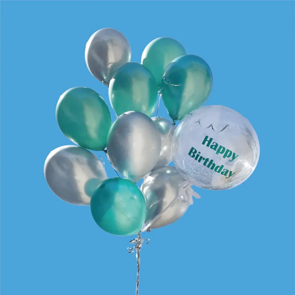 זר בלון אישי ועשרה בלוני כרום