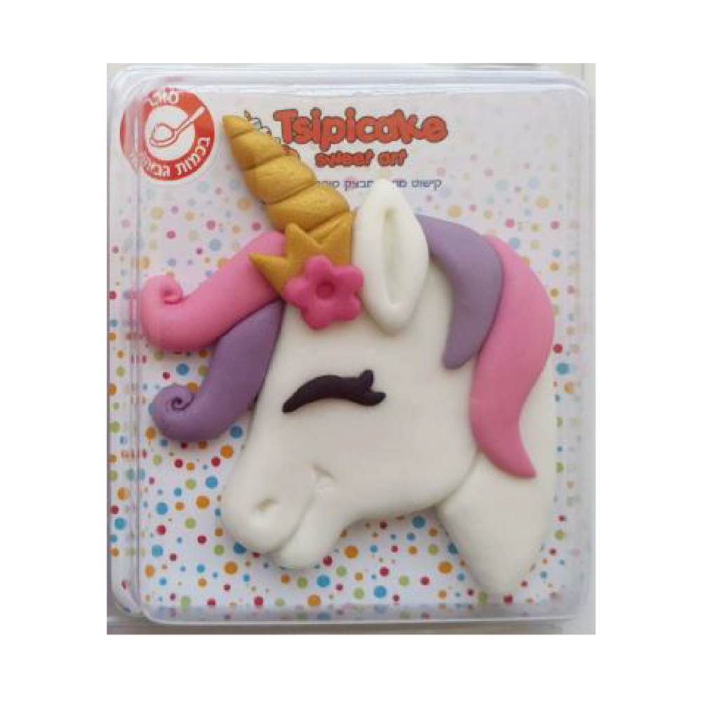 קישוט עוגה - חד קרן ורוד