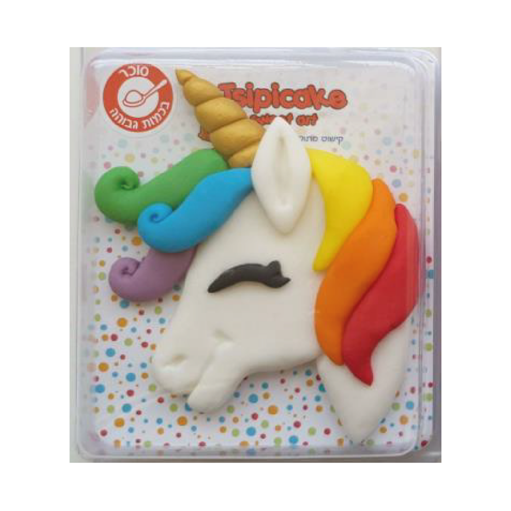 קישוט עוגה - חד קרן צבעוני