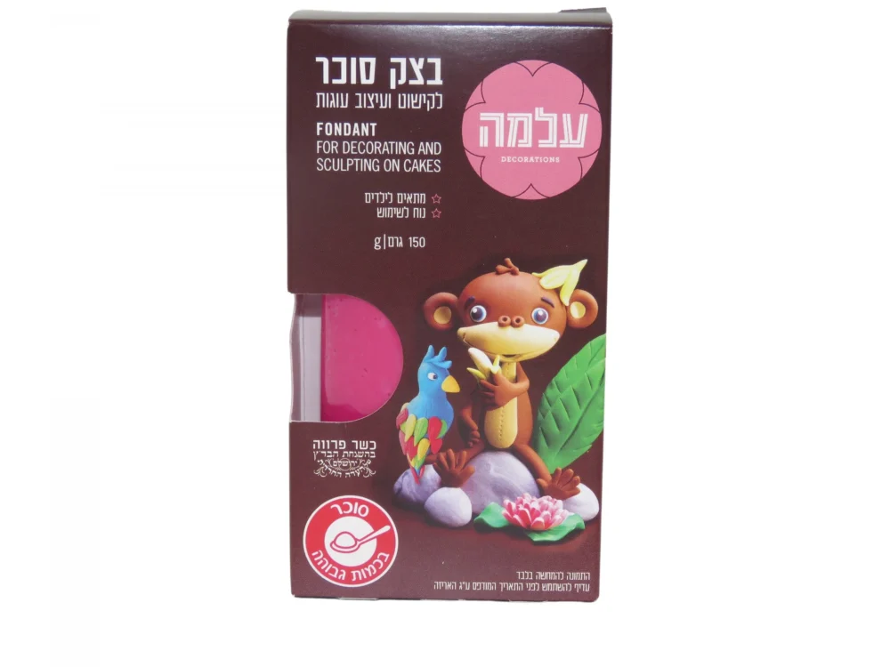 בצק סוכר ורוד פוקסיה מסוג עלמה 150 גרם