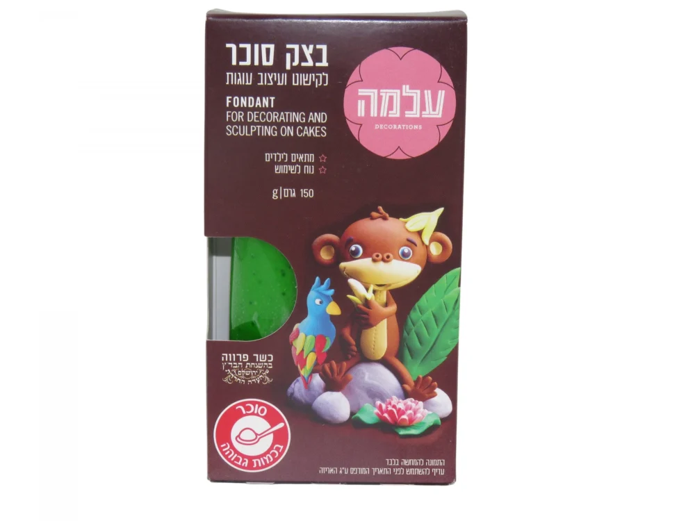 בצק סוכר ירוק מסוג עלמה 150 גרם