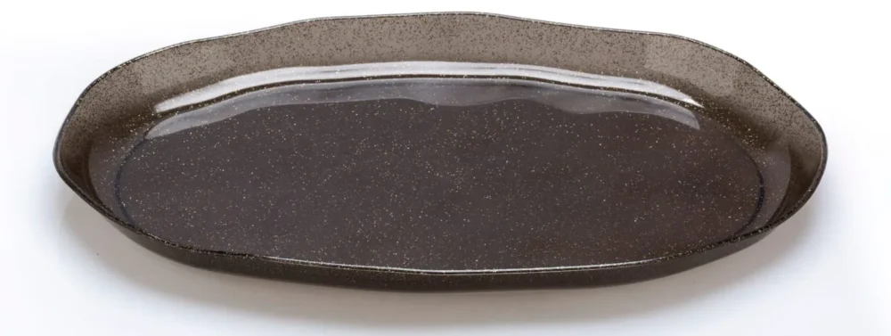 מגש SOHO אובלי שחור נצנצים זהב  - 30 ס"מ