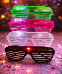 מארז 12 משקפי תריס עם תאורת LED | אביזר זוהר למסיבות ואירועי ערב