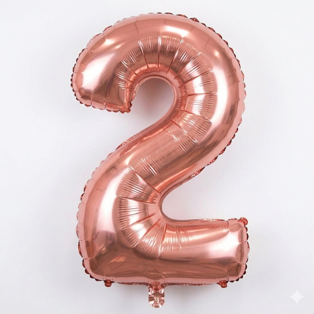 בלון ספרה 2 - רוז גולד