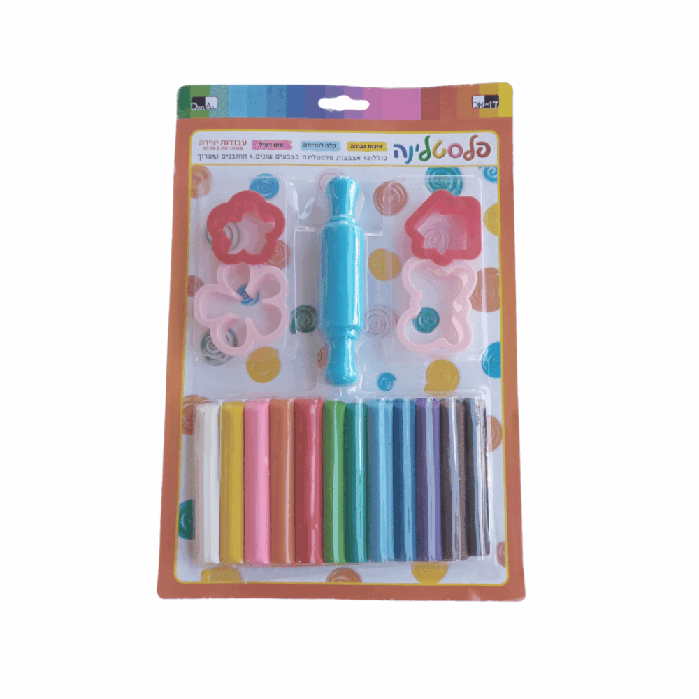 מארז יצירה פלסטינה 12 צבעים