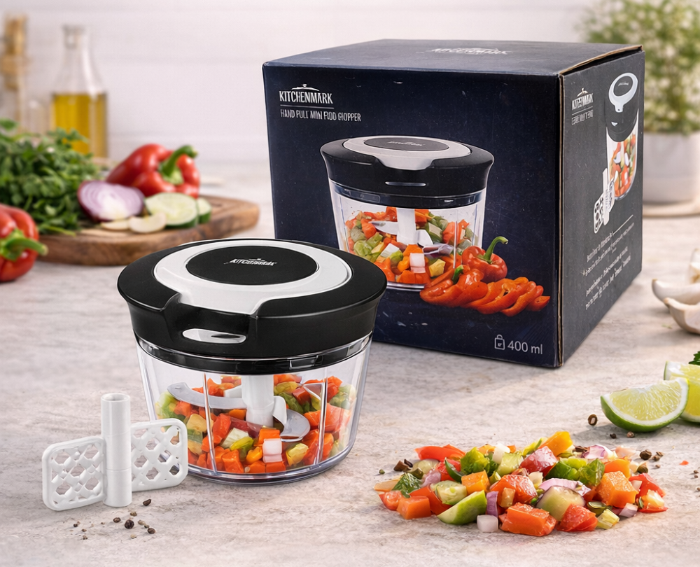 קוצץ ירקות ידני רב־תכליתי עם 3 להבים