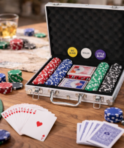 מזוודת פוקר אלומיניום 200 ז׳יטונים – סט Texas Hold’em מקצועי