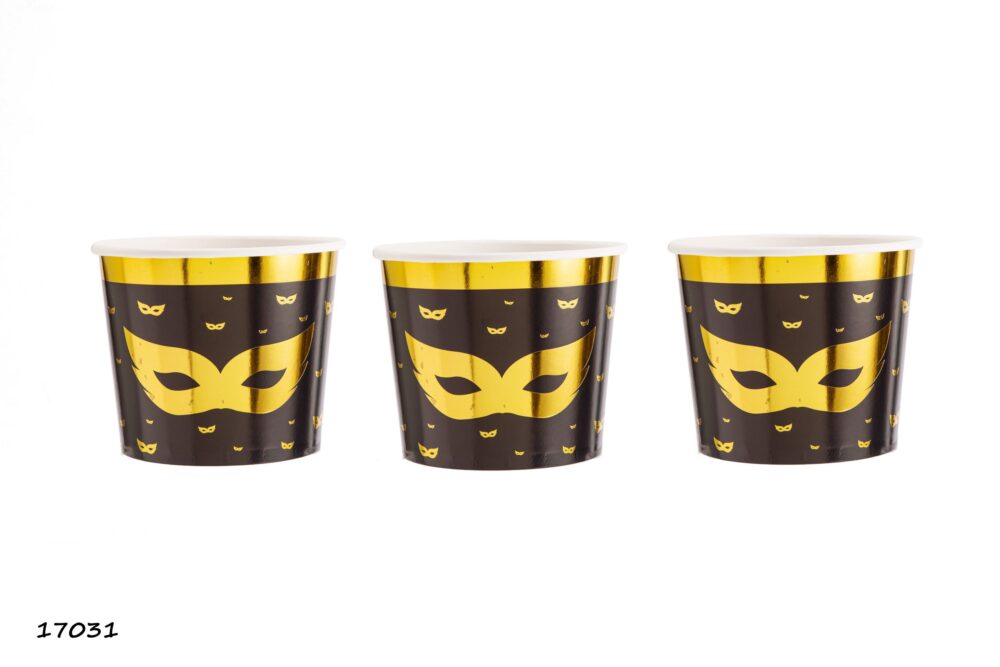 דלי קרטון מסיכה כ- 13.5 ס"מ גובה * 16 ס"מ קוטר