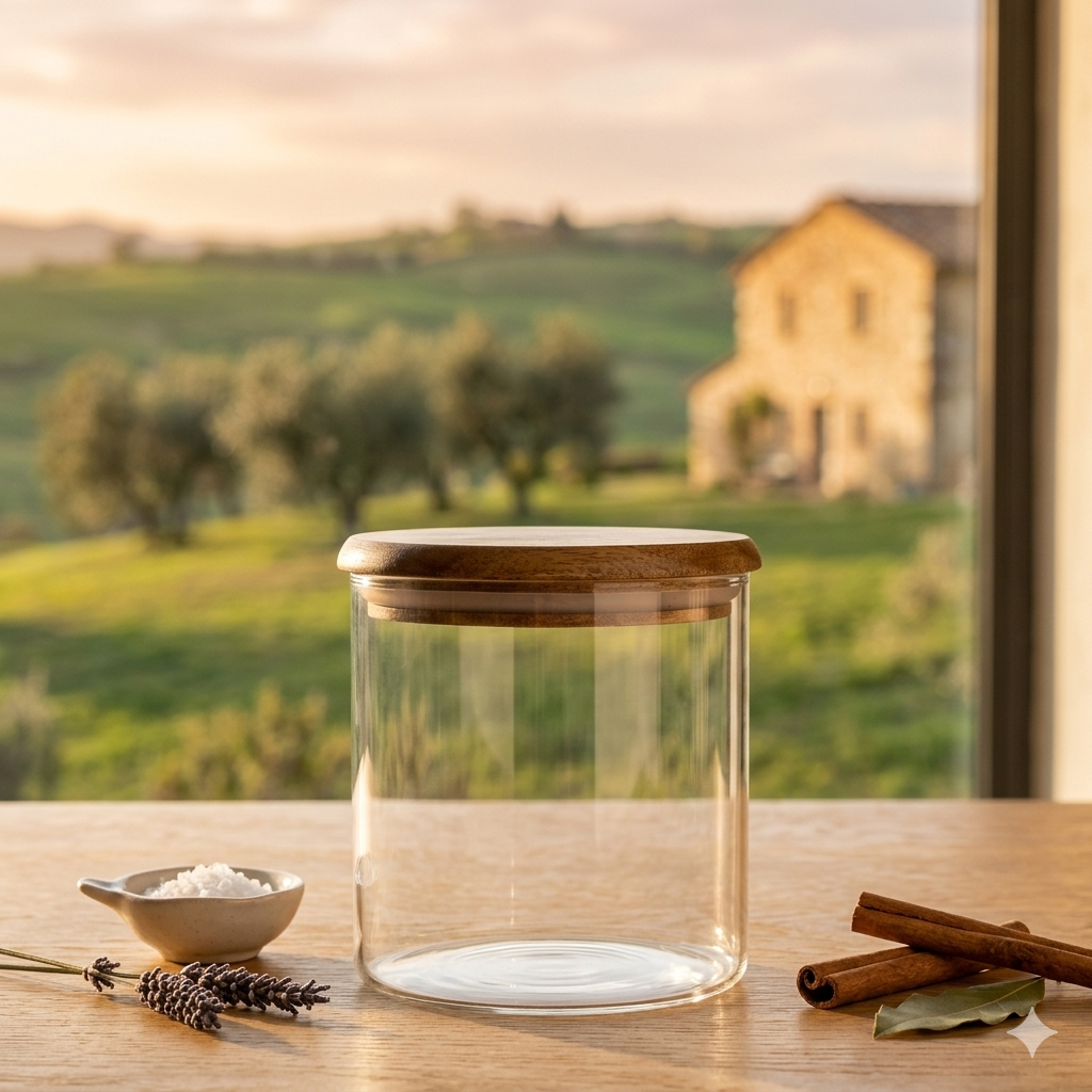 צנצנת זכוכית עם מכסה 800ML
