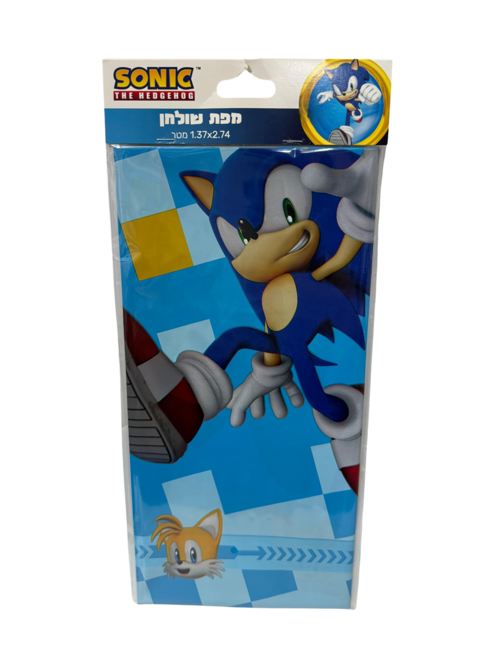 סוניק - מפת שולחן חגיגית וצבעונית מניילון