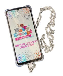 שרשרת כסופה לפלאפון ללא דבק! – מתאים לכל סוגי הפלאפונים