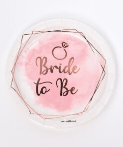 מארז צלחות נייר 8 יח' סט למסיבת רווקות Bride to be