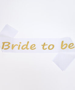 סרט גוף לכלה גליטר כיתוב זהב Bride 2 Be – מסיבת רווקות