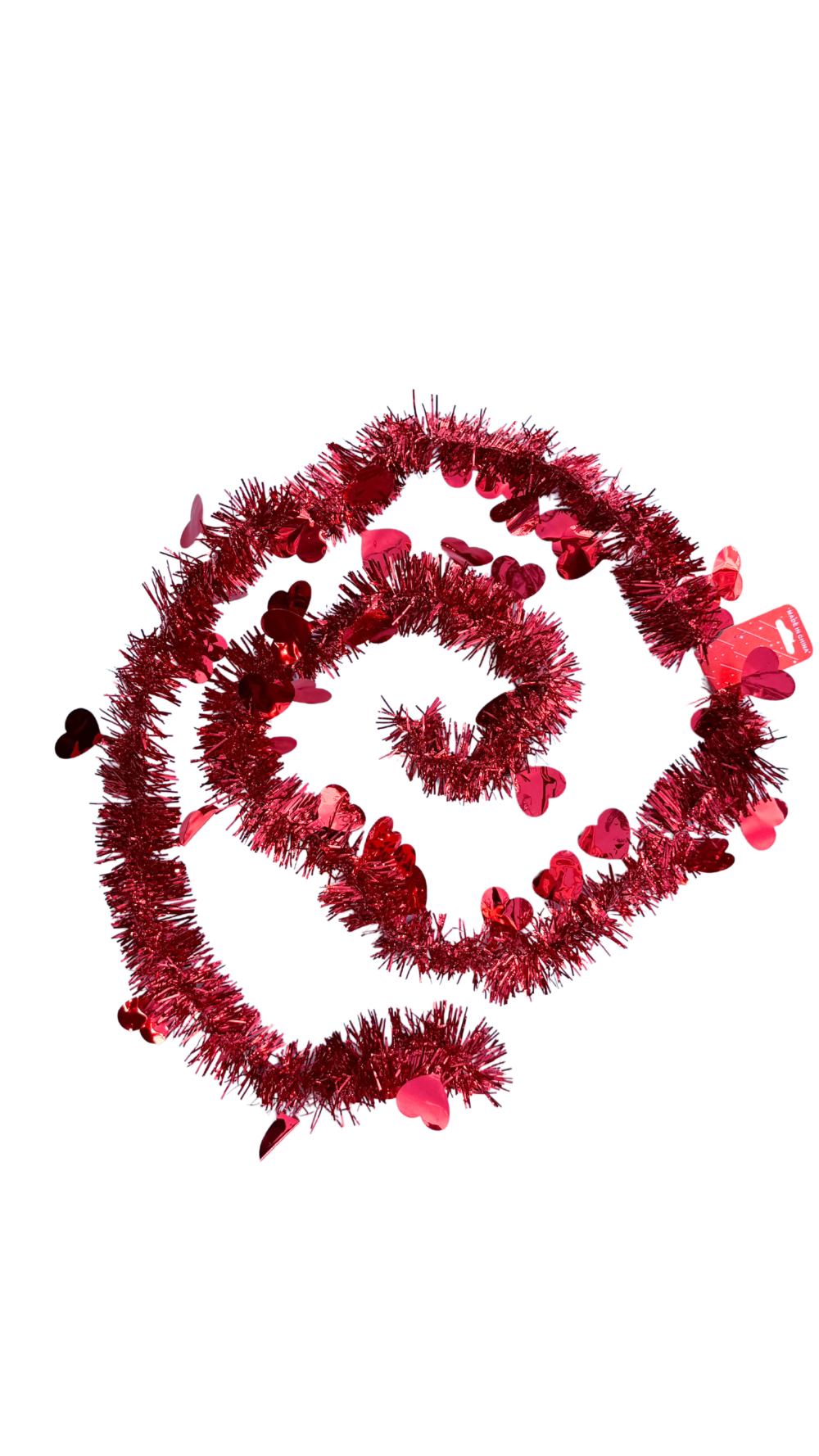 גרילנדה לעיצוב וקישוט בצבע אדום עם עיטורי לבבות