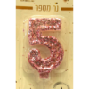 נר נצנץ ורוד לעיצוב וקישוט העוגה – ספרה 5