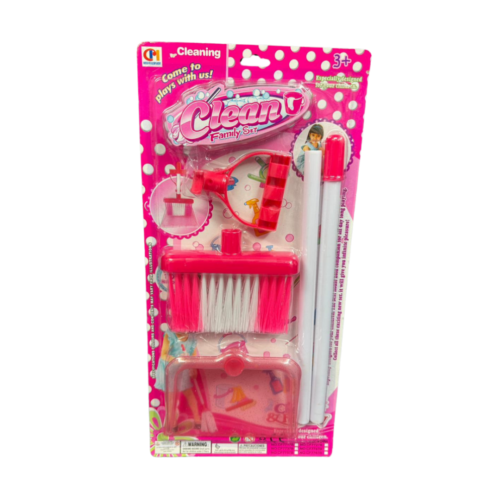 ערכת כלי ניקוי לבית לילדים - ורוד