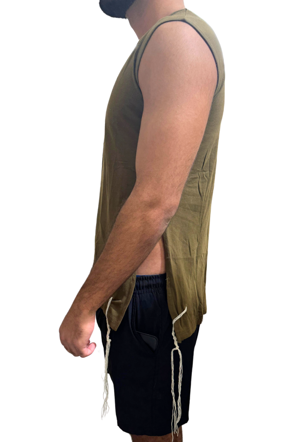 Alternative view of גופיית ציצית ירוק זית לחייל מבד רך במיוחד 100% כותנה סרוקה - מידה L