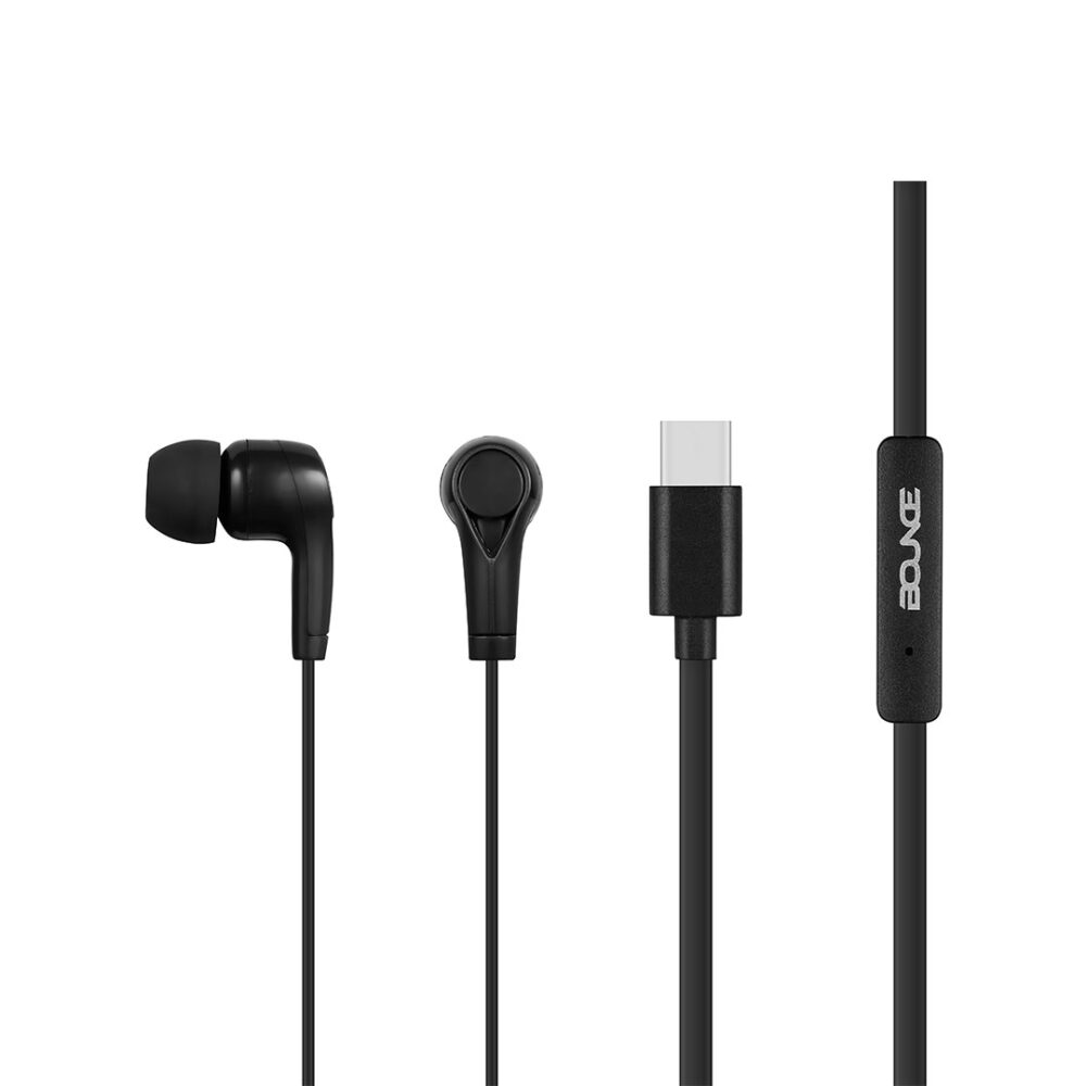 Alternative view of אוזניות חוט עם כבל C שחור
