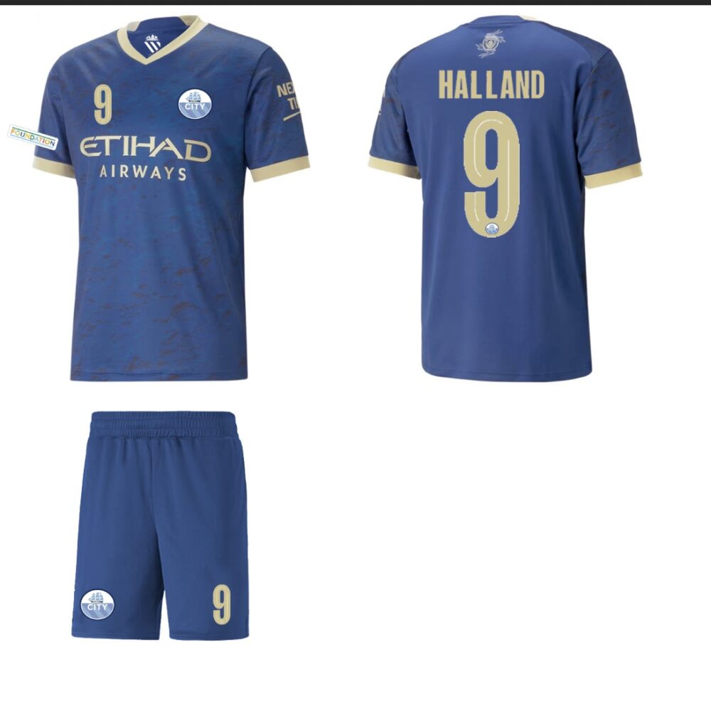 חליפת כדורגל מנצ'סטר סיטי לילדים - ארלינג האלנד 9 - מידה 10