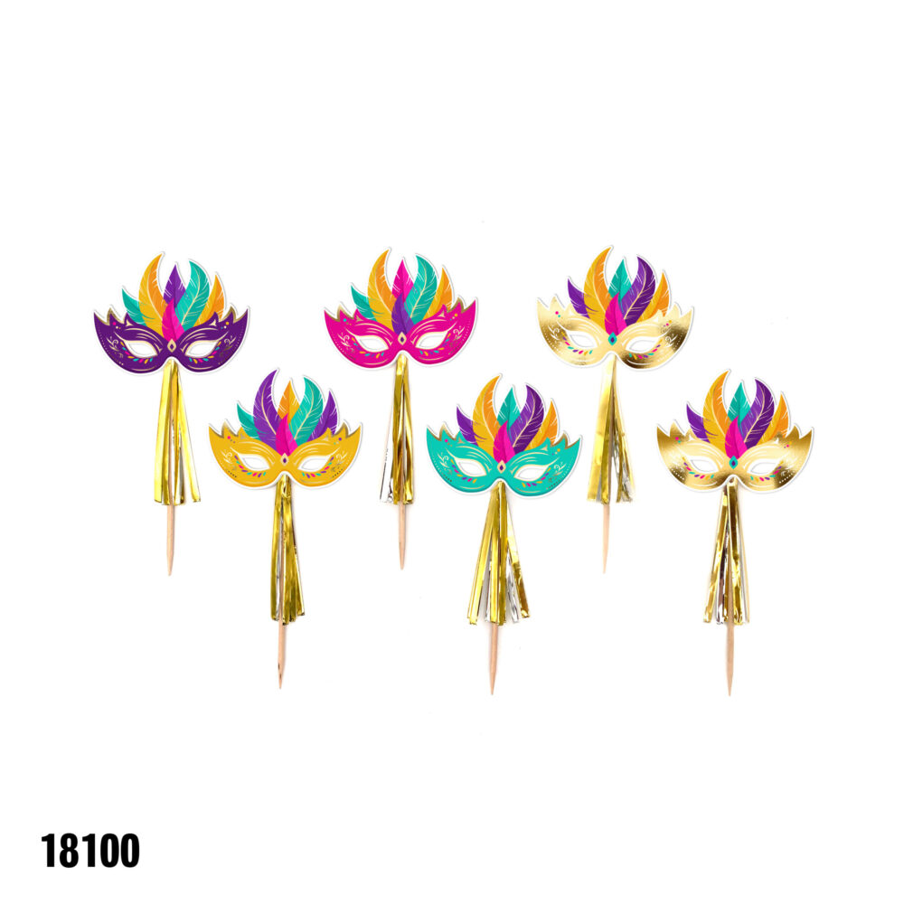 מארז 6 יח' קיסמים בעיטור מסכה ופרנזים