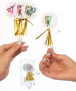 מארז 6 יח' קיסמים עם ברכת פורים שמח ופרנזים זהב