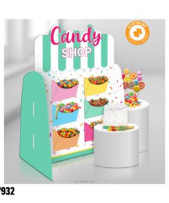 מעמד לממתקים – מכיל 10 שקיות נייר + 6 מלקחיים 53*37 ס"מ
