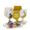 מרכז שולחן תלת מימד – 4 כוסות זהב נצנצים 15 ס"מ גובה