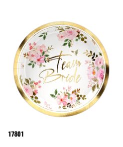 חב' 10 יח צלחות נייר Team bride פרחוני 9"