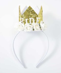 קשת לראש bride to be עם כתר זהב