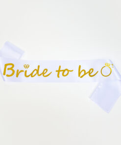 סרט גוף לכלה bride to be עם טבעת כיתוב זהב