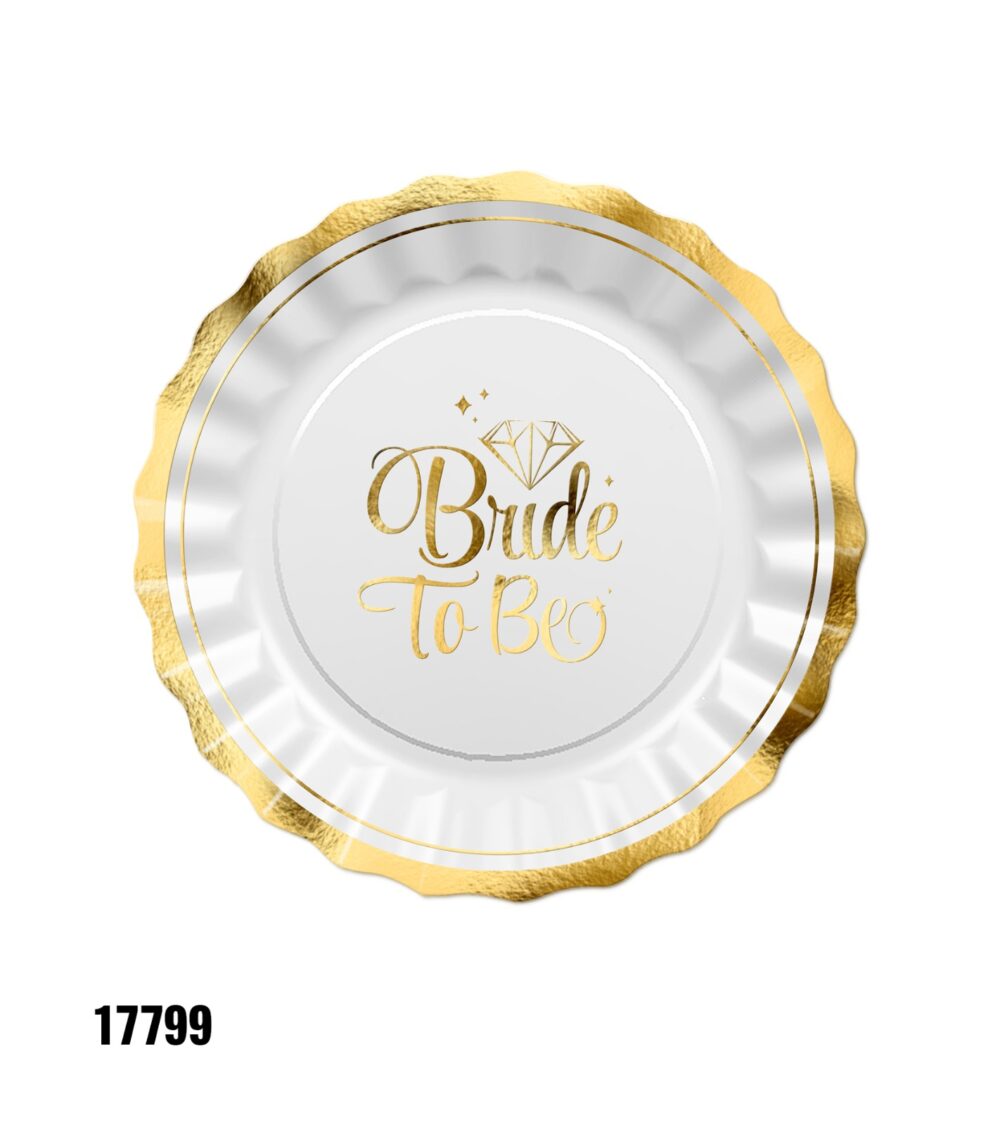 חב' 10 יח צלחות Bride to be זהב 10"