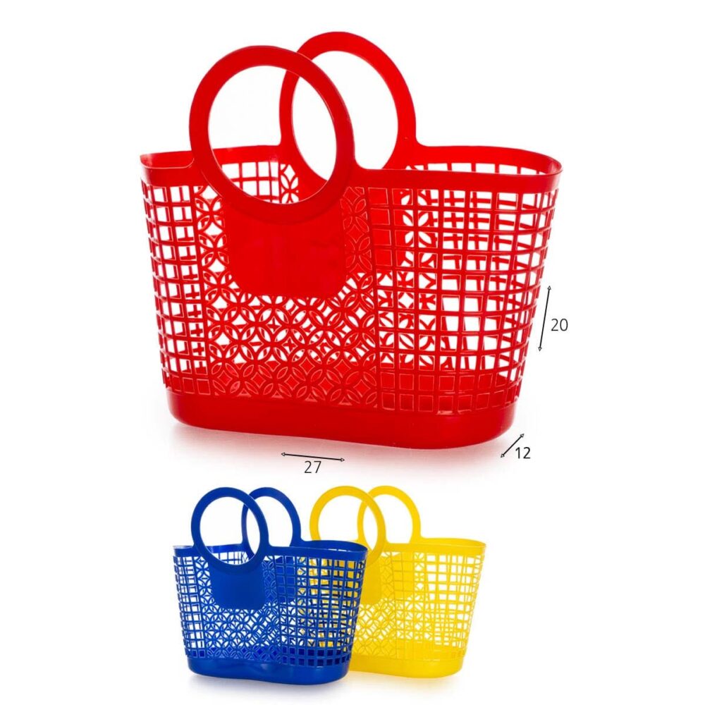 סל שוק פלסטיק מסורתי 20*12*27 ס”מ במגוון צבעים