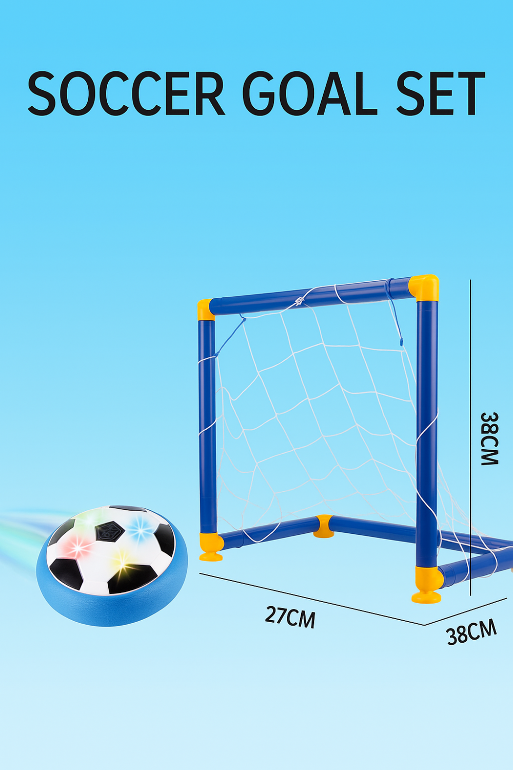 שער כדורגל עם כדור מרחף מוזיקלי