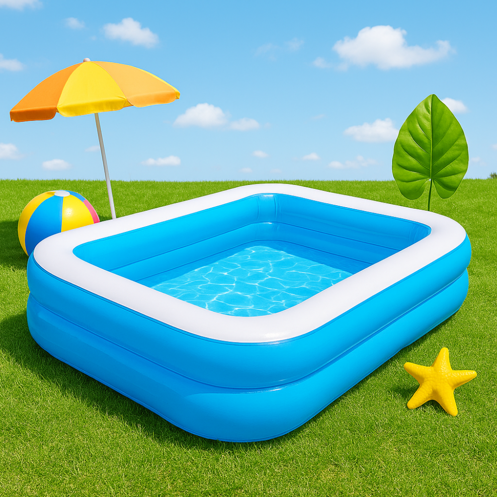 Alternative view of בריכה מתנפחת משפחתית ענקית – 305×183×50 ס"מ | נוחות מרבית לקיץ מושלם כחול / תכלת / טורכיז