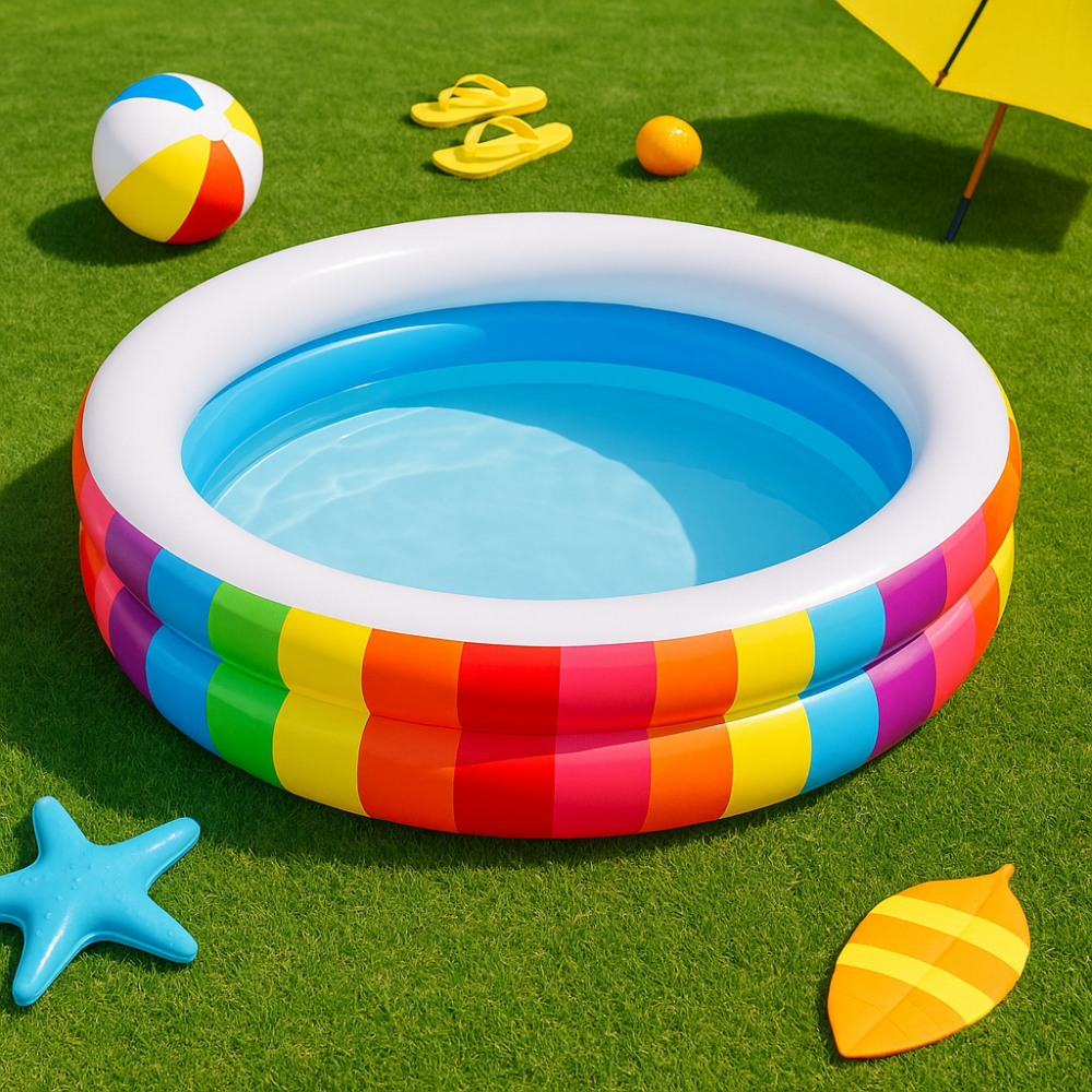 בריכה עגולה מתנפחת לילדים – 87×42 ס"מ | צבעונית, שמחה ומושלמת לקיץ