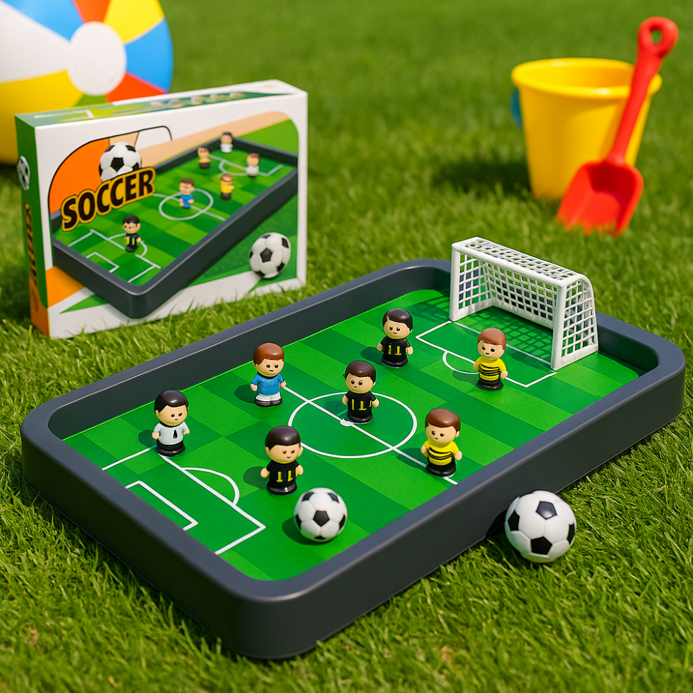 מגרש כדורגל שולחן לילדים – משחק דו-צדדי מלא אקשן!