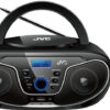רדיו דיסק נייד JVC עם שלט שחור/לבן, USB ו-FM