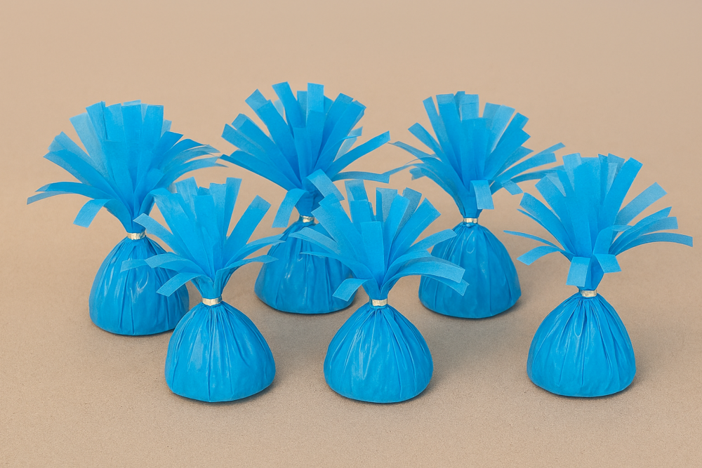 סט 6 משקולות בלונים כחול – למסיבות עם טאצ' בולט
