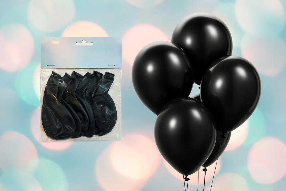 חבילת 10 בלונים שחורים איכותיים לקישוט ואירועים