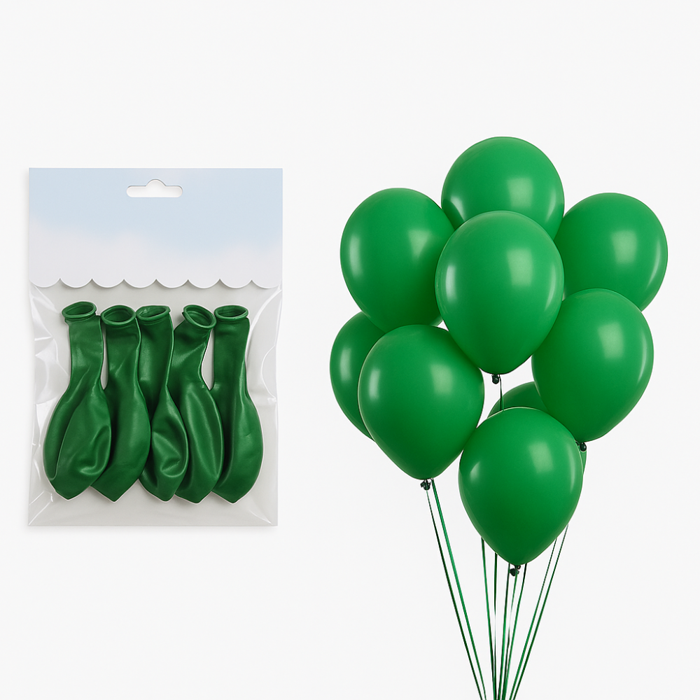 10 בלונים ירוקים – צבע טבע למסיבה מושלמת