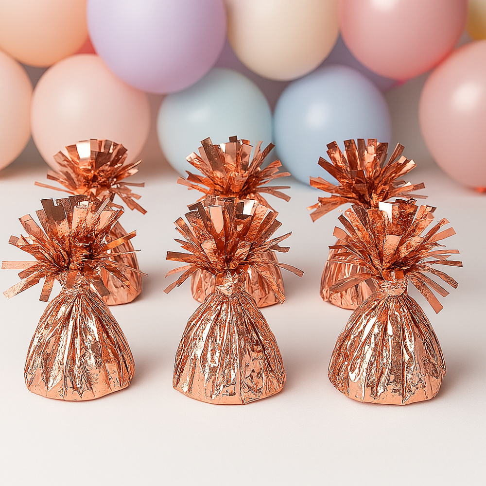 סט 6 משקולות בלונים רוז גולד – לאירוע יוקרתי ונוצץ