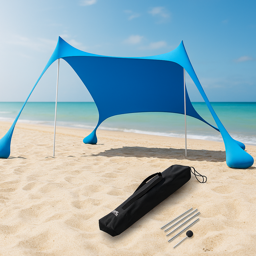 ציליית חוף גמישה עם מוטות – גודל 3×3 מטר