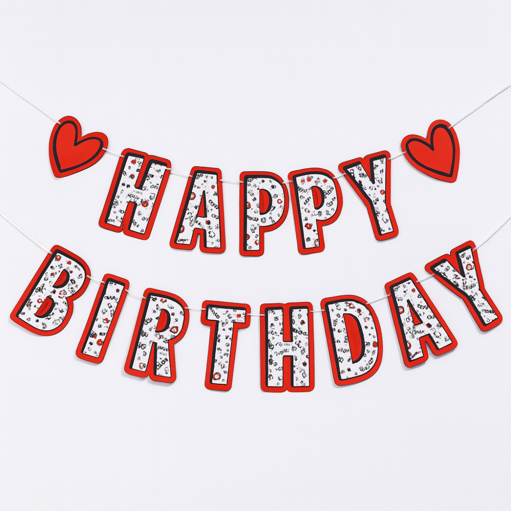 שרשרת יום הולדת ספיידרמן – אותיות HAPPY BIRTHDAY בעיצוב גיבורי-על!