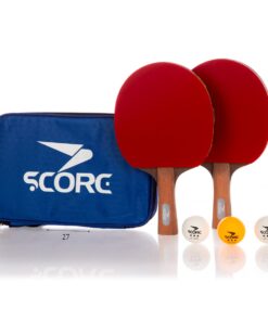 ערכת פינג פונג מקצועית SCORE – זוג מטקות ו-3 כדורים בתיק נשיאה