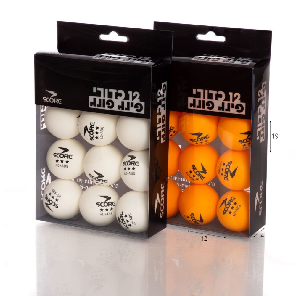 כדורי פינג פונג מקצועיים - חבילה של 12 - כתום ולבן
