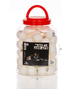 כדורי פינג פונג לבנים מקצועיים – 60 יחידות בדלי
