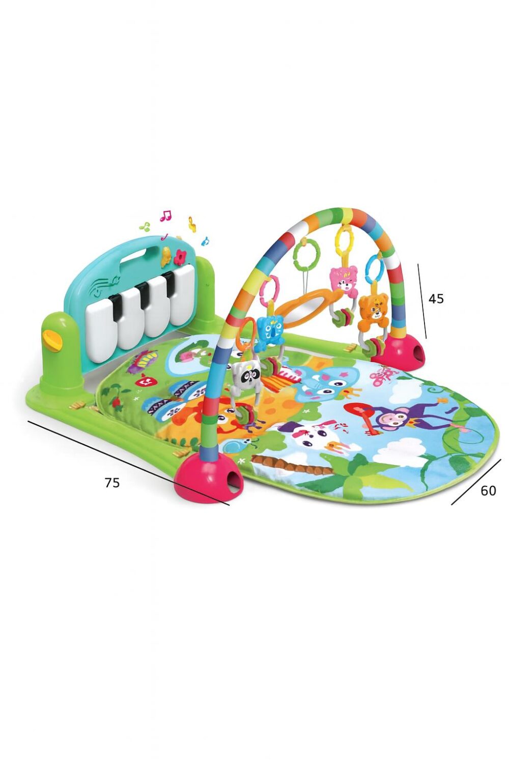 אוניברסיטה משטח פעילות לתינוק עם קלידים וצעצועים תלויים