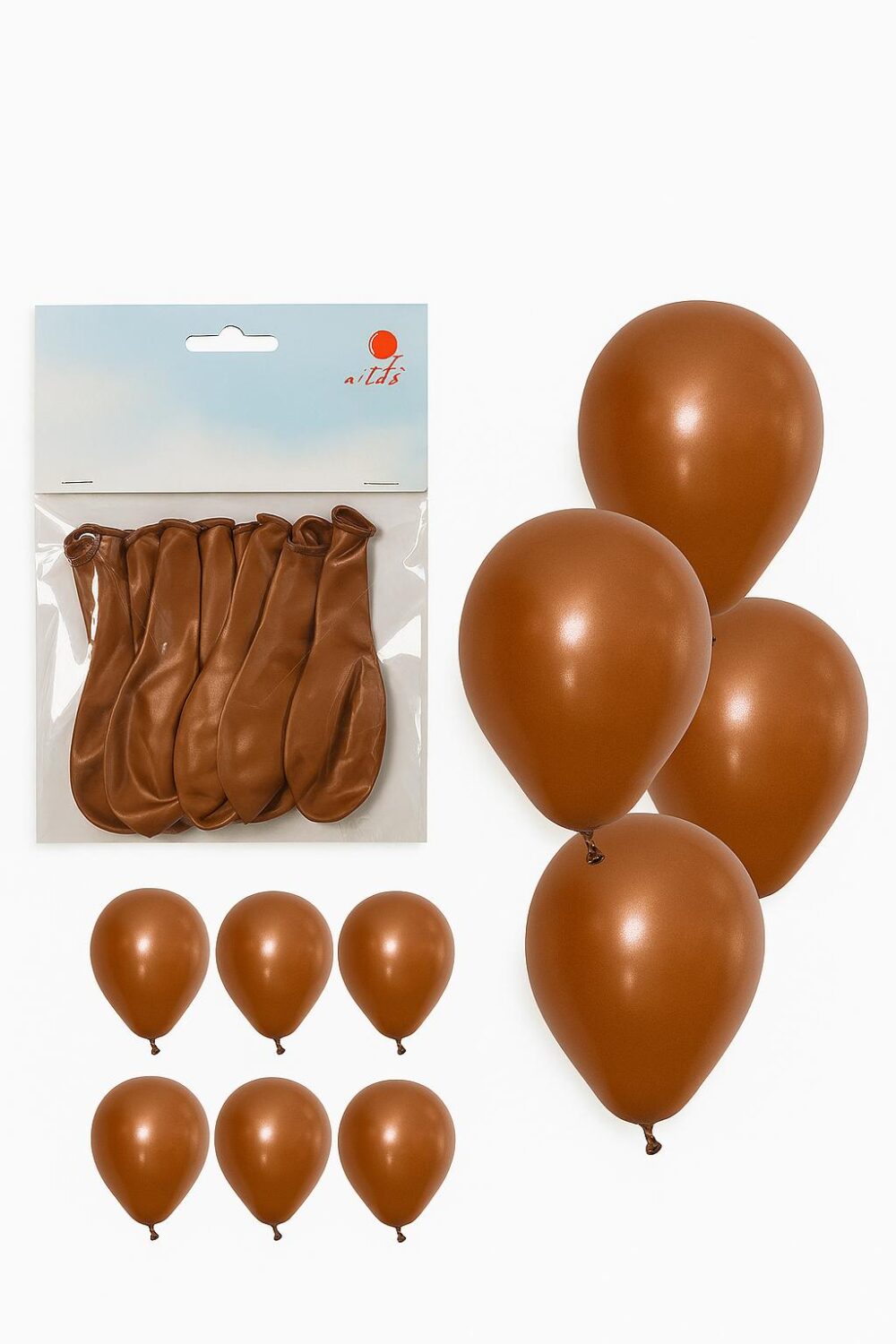 10 בלונים בצבע חום – עיצוב חם ומודרני