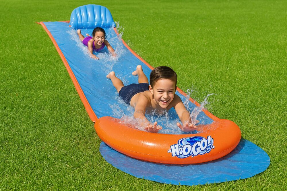 מגלשת מים עם רמפה ודגל סיום – אורך 488 ס"מ